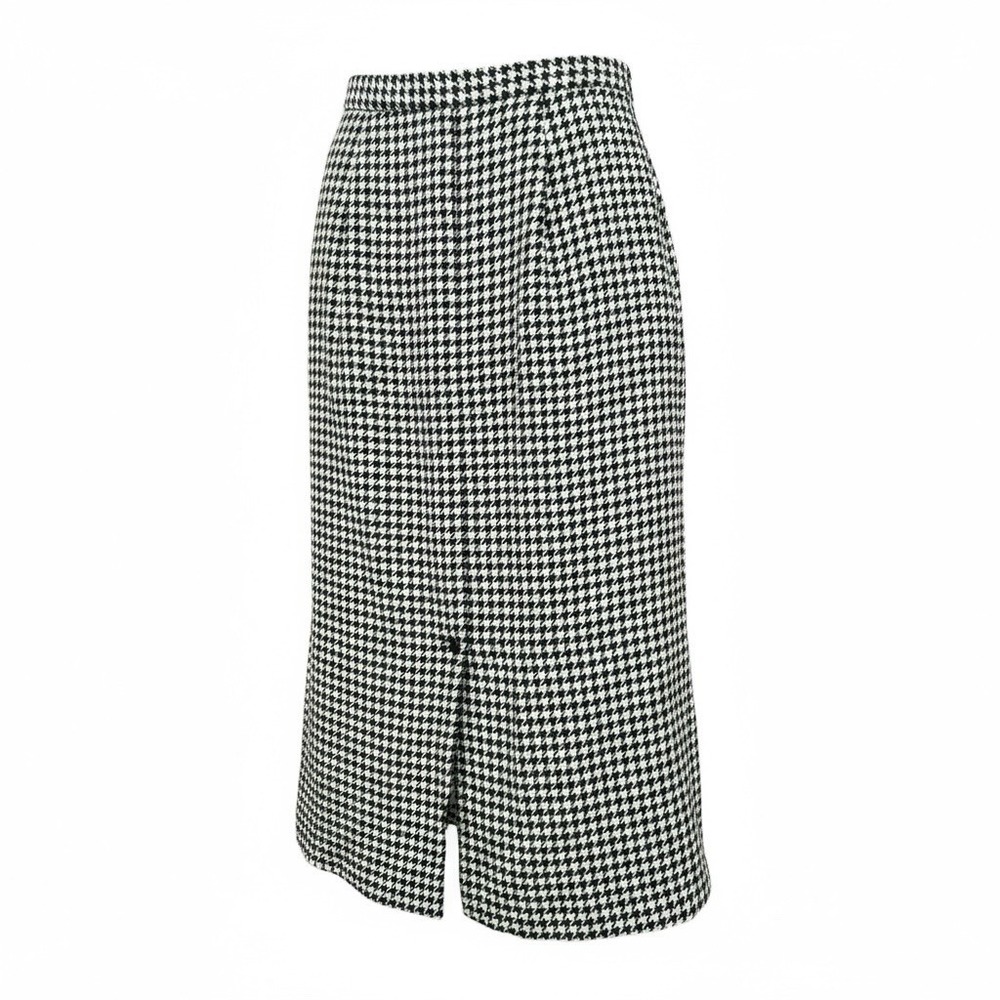 Vintage Barraupe 100% Virgin Wool Houndstooth Skirt Size 38 EU‎ / 6 US Plaid